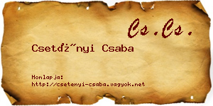 Csetényi Csaba névjegykártya