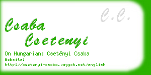 csaba csetenyi business card
